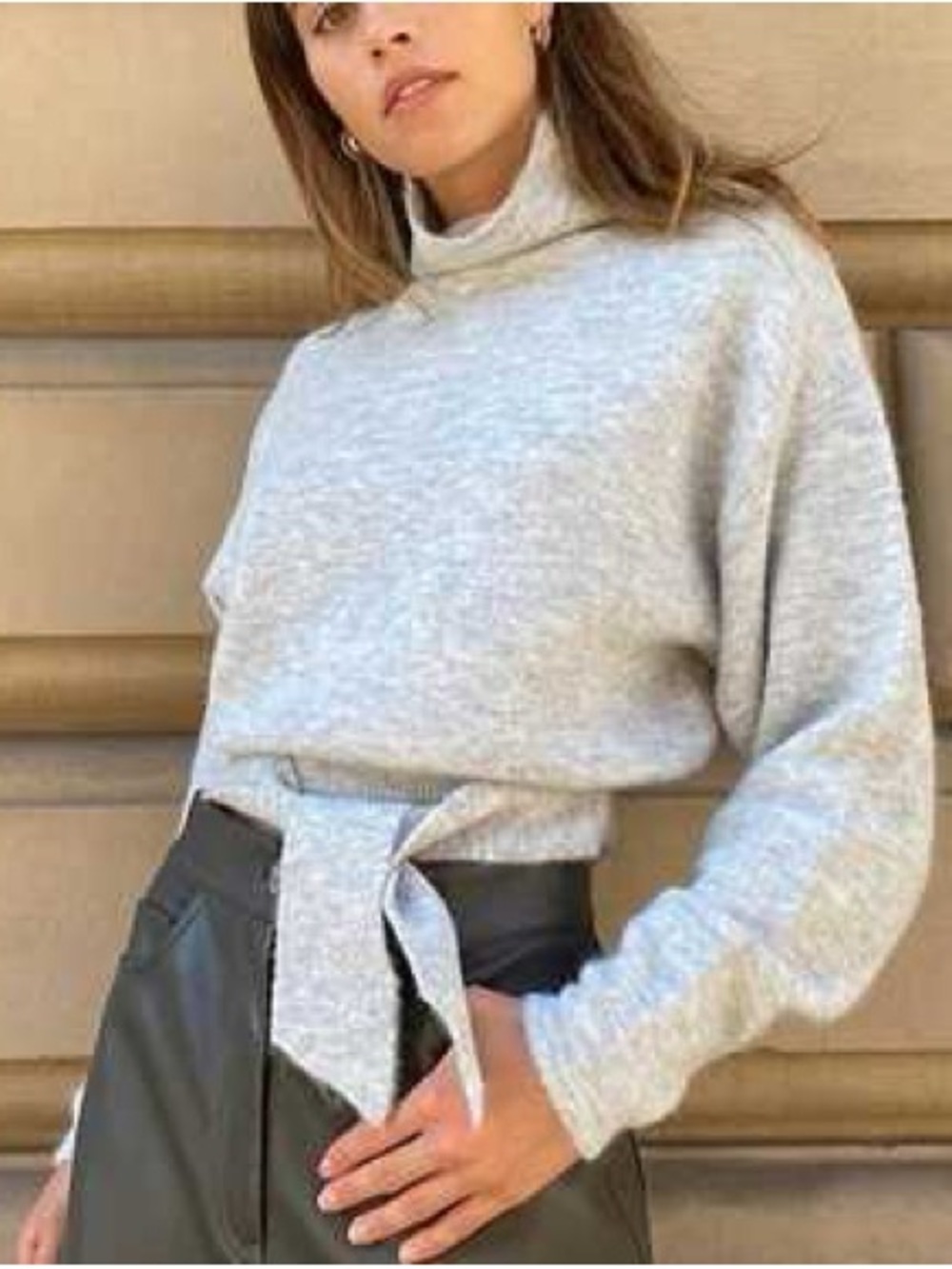 🩶Aritzia Wilfred Lorin Gray Alpaca Wool Blend Turtleneck Sweater S Minimalist